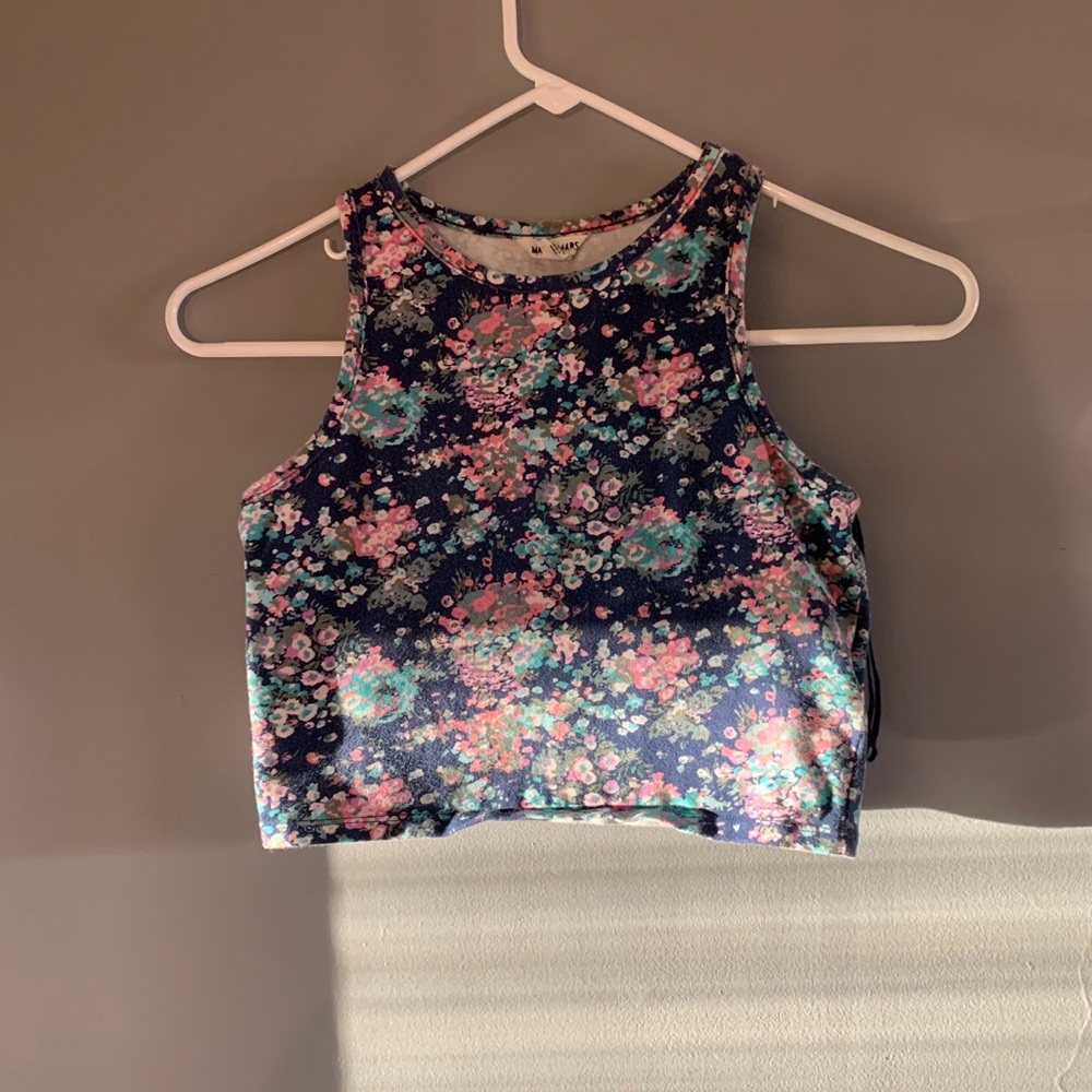 floral cropped tank